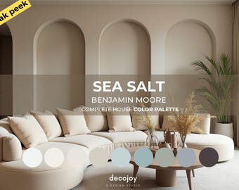 Sea Salt Benjamin Moore Paint Palette: Modern Home Color Scheme (Digital Download)