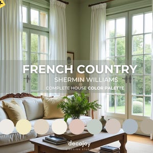 French Country Sherwin Williams Paint Palette: Whole House Color Scheme (Digital Download)