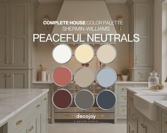 PEACEFUL NEUTRAL Sherwin Williams Paint Palette | Whole House Color Scheme 2025 2026 | Calm Modern Interior | Digital Download