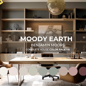 Moody Earth Benjamin Moore Paint Palette: Modern Home Interior Colors (Digital Download)
