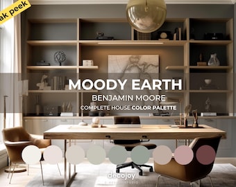 Moody Earth Benjamin Moore Paint Palette: Modern Home Interior Colors (Digital Download)