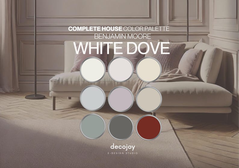 WHITE DOVE OC-17 Benjamin Moore Paint Palette | Whole House Color ...