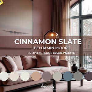 Interior Paint Cinnamon Slate Benjamin Moore Palette - 2025 Color of the Year, Whole House Color Scheme, Home Interior Colors
