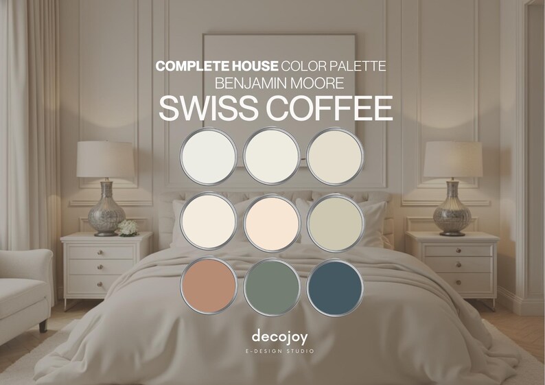 SWISS COFFEE OC-45 Benjamin Moore Paint Palette | Whole House Color ...