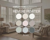 REVERE PEWTER HC-172 Benjamin Moore Paint Palette | Whole House Color Scheme 2026 | Classic Greige | Digital Download