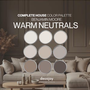 WARM NEUTRALS Benjamin Moore Paint Palette | Whole House Color Scheme 2026 | Neutral Interior | Digital Download