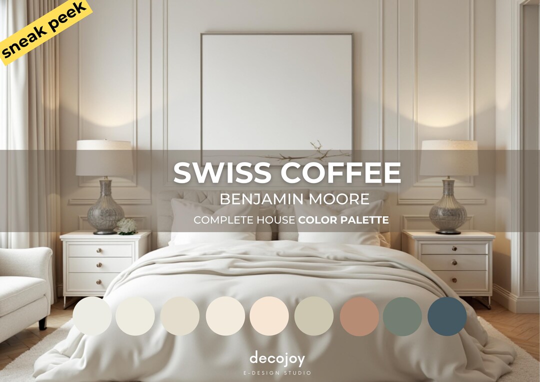 Swiss Coffee Benjamin Moore Paint Palette: Whole House Color Scheme ...