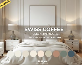 Swiss Coffee Benjamin Moore Paint Palette: Whole House Color Scheme (Digital Download)
