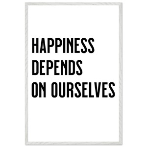 La felicità dipende da noi stessi, citazione sulla vita, arte stampabile, arredamento per la casa, poster motivazionale, citazioni motivazionali, decorazioni murali, arte murale,