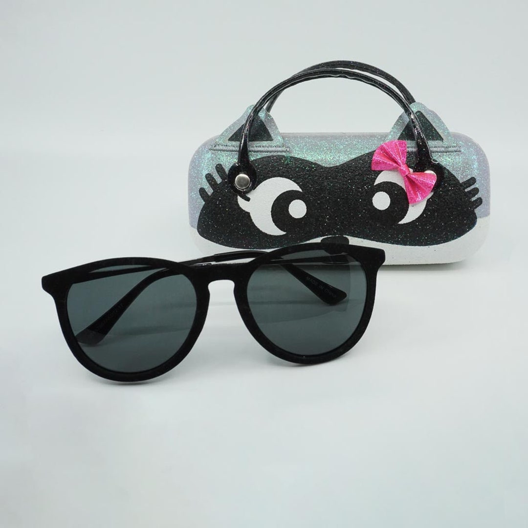 Glitter Raccoon Sunglasses and Case Set Etsy