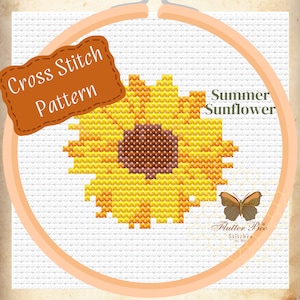 Sunflower Cross Stitch Pattern Digital Download Summer Cross Stitch Pattern PDF Download Summer Season Patterns