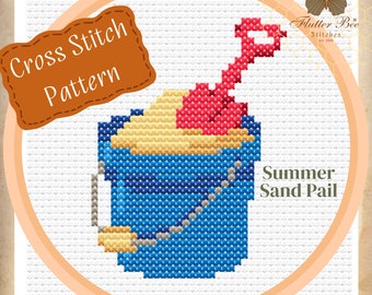 Sand Pail Cross Stitch Pattern Digital Download Summer Cross Stitch Pattern PDF Download Summer Season Patterns