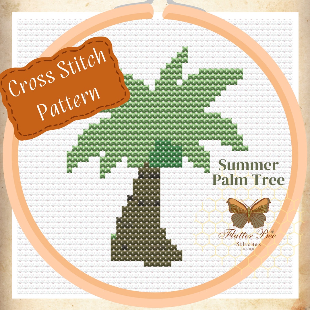 Palm Tree Cross Stitch Pattern Digital Download Summer Cross Stitch ...