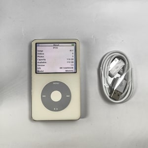 Apple iPod Classic "Video Enhanced" 5,5:e generationen vit (128 GB Flash Mod) - Nytt batteri