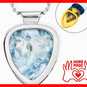 Personalized Guitar Pick Holder Pendant Necklace |Free Additional 3 Random Guitar Picks |Brass Plectrum Set |Gift for Guitar Player/Musician