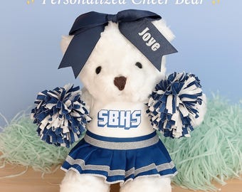 Personalized Cheerleader Bear Plush: Custom Cheer Gift for Girls