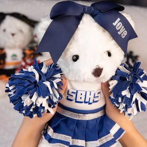 Personalized Cheerleading Bear Plush, All-Star Cheerleading Bears/School Cheerleader Bears, Cheerleader Gift for Girl/Daughter/Niece