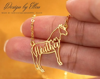 Personalized Horse Name Necklace: Sterling Silver Animal Memorial Jewelry
