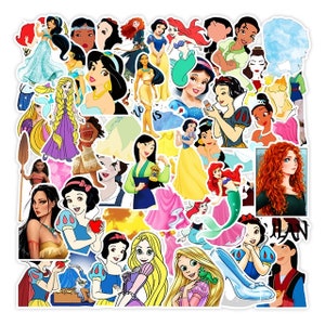 Disney Princess Stickers -- Waterproof -- Laptop, Hydro Flask, Scrapbooking, Journaling, Luggage, Skateboard, Diary, Phone Case