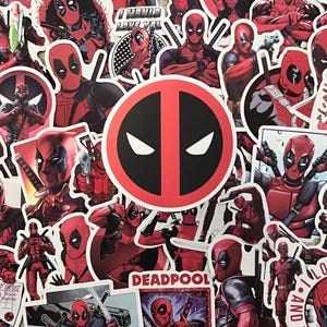 Deadpool Stickers -- Waterproof -- Laptop, Hydro Flask, Scrapbooking, Journaling, Luggage, Skateboard, Diary, Phone Case