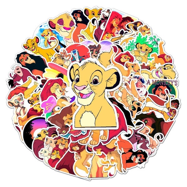 Lion King Stickers -- Waterproof -- Laptop, Hydro Flask, Scrapbooking, Journaling, Luggage, Skateboard, Diary, Phone Case