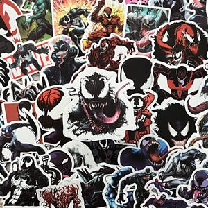 Venom Stickers -- Waterproof -- Laptop, Hydro Flask, Scrapbooking, Journaling, Luggage, Skateboard, Diary, Phone Case