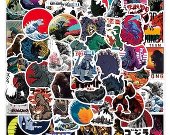 Godzilla Stickers -- Waterproof -- Laptop, Hydro Flask, Scrapbooking, Journaling, Luggage, Skateboard, Diary, Phone Case