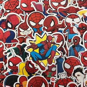 Spiderman Stickers -- Waterproof -- Laptop, Hydro Flask, Scrapbooking, Journaling, Luggage, Skateboard, Diary, Phone Case