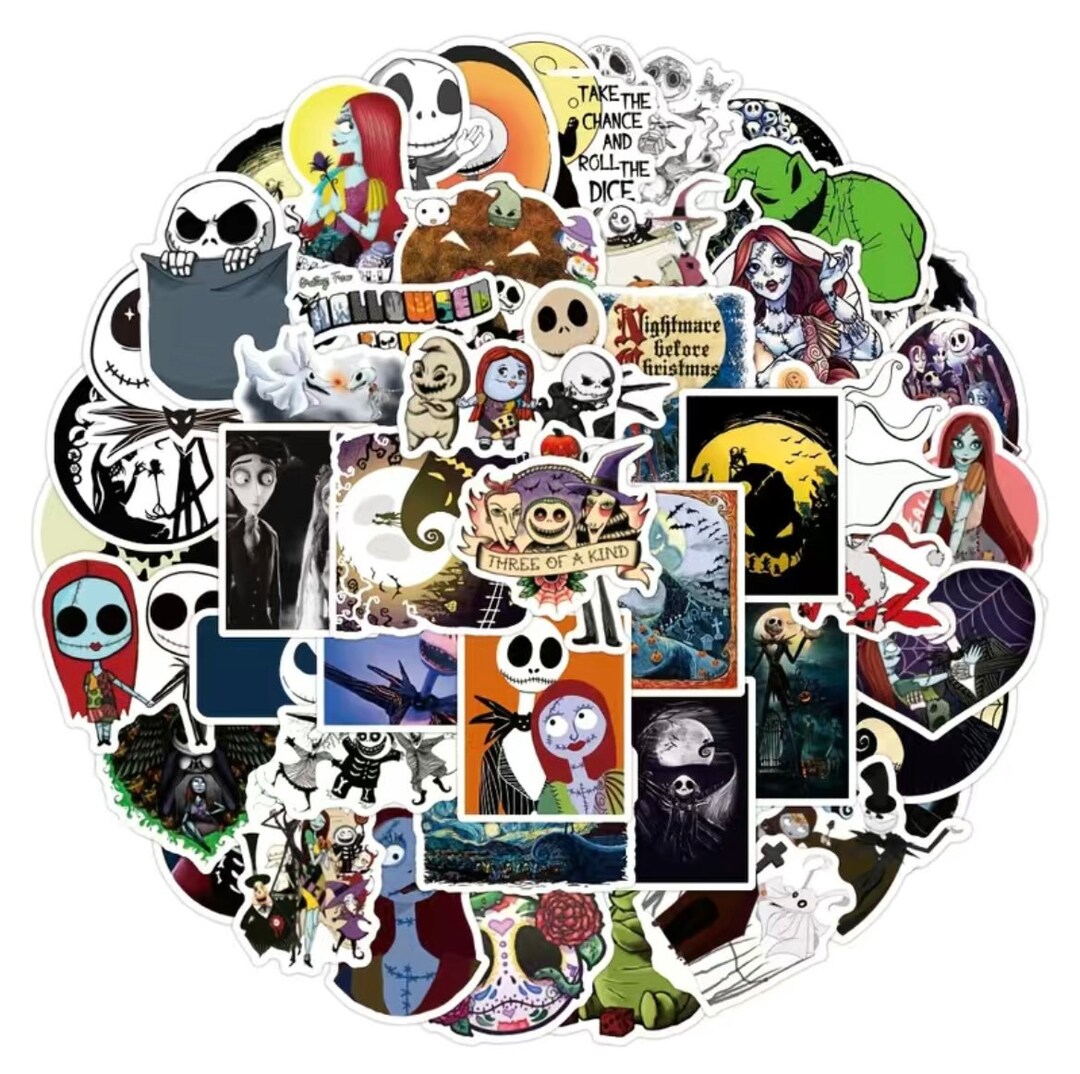 Jack Skellington Stickers -- Waterproof -- Laptop, Hydro Flask ...