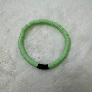 Light Green and Black Heishi Clay Bead Bracelet #3 | Heishi Bead Bracelet Set | Stackable Bracelets | Clay Bead Bracelets | Custom Bracelets