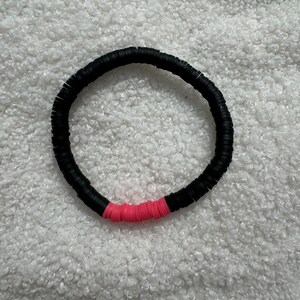 Pink and Black Heishi Clay Bead Bracelet #1 | Heishi Bead Bracelet Set | Stackable Bracelets | Clay Bead Bracelets | Custom Bracelets