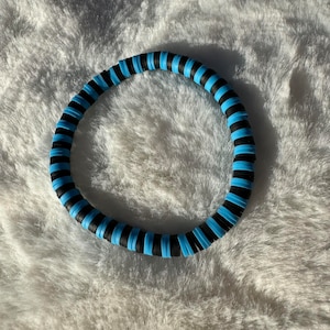 Black and Blue Heishi Clay Bead Bracelet #3 | Heishi Bead Bracelet Set | Stackable Bracelets | Clay Bead Bracelets | Custom Bracelets