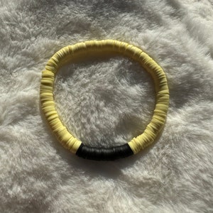 Black and Yellow Heishi Clay Bead Bracelet #2 | Heishi Bead Bracelet Set | Stackable Bracelets | Clay Bead Bracelets | Custom Bracelets