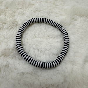 Black and White Heishi Clay Bead Bracelet #1 | Heishi Bead Bracelet Set | Stackable Bracelets | Clay Bead Bracelets | Custom Bracelets