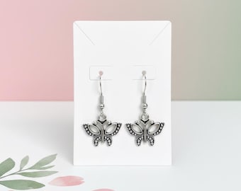 Silver Butterfly Dangle Earrings