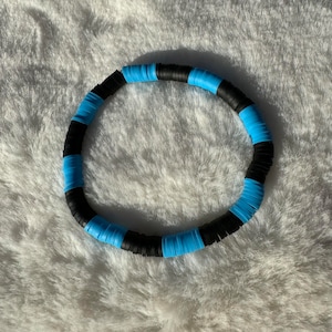 Black and Blue Heishi Clay Bead Bracelet #1 | Heishi Bead Bracelet Set | Stackable Bracelets | Clay Bead Bracelets | Custom Bracelets