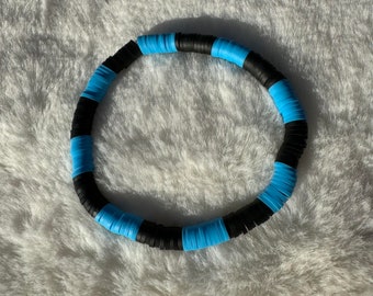 Black and Blue Heishi Clay Bead Bracelet #1 | Heishi Bead Bracelet Set | Stackable Bracelets | Clay Bead Bracelets | Custom Bracelets