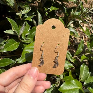 Crescent Moon Dangle Earrings