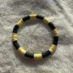 Black and Yellow Heishi Clay Bead Bracelet #1 | Heishi Bead Bracelet Set | Stackable Bracelets | Clay Bead Bracelets | Custom Bracelets