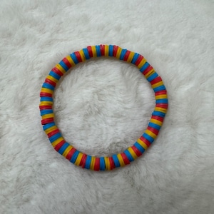 Blue, Pink and Yellow Heishi Clay Bead Bracelet #3 | Heishi Bead Bracelet Set | Stackable Bracelets | Clay Bead Bracelets | Custom Bracelets