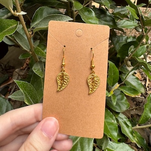 Gold Leaf Dangle Earrings