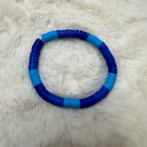 Blue Heishi Clay Bead Bracelet #2 | Heishi Bead Bracelet Set | Stackable Bracelets | Clay Bead Bracelets | Custom Bracelets