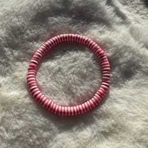 Pink and White Heishi Clay Bead Bracelet #3 | Heishi Bead Bracelet Set | Stackable Bracelets | Clay Bead Bracelets | Custom Bracelets