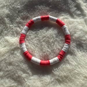 Pink and White Heishi Clay Bead Bracelet #1 | Heishi Bead Bracelet Set | Stackable Bracelets | Clay Bead Bracelets | Custom Bracelets