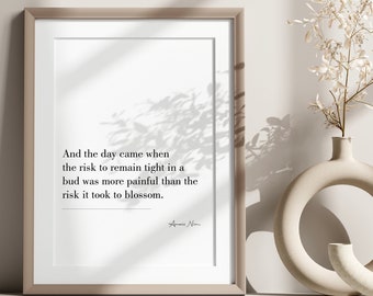 Anais Nin Quote Print, Minimalist Wall Art (Digital Download)