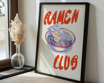 Ramen Club Poster | Retro Japanese Kitchen Art (Digital Download)