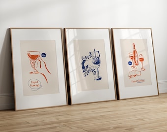 Wine Wall Art Print | Trendy Bar Cart Decor (Digital Download)
