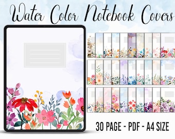 Watercolor Floral Notebook Covers | Goodnotes, Notability (Digital Download)