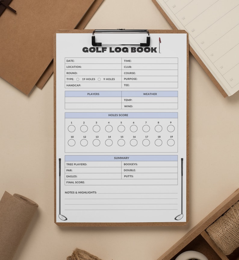 Golf Log Book KDP Interior Template, Ready to Upload Ready to Upload