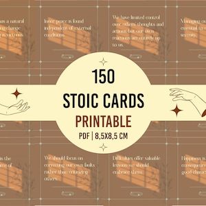 150 Stoische Karten | Stoische Affirmationskarten | Stoische Meditationen | Stoizismus Geschenk | Mark Aurel | Karten für das persönliche Wachstum | Tages-Reflexionskarten